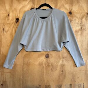 Paper Crane Gray Cropped Sweatshirt Sz S Ballet